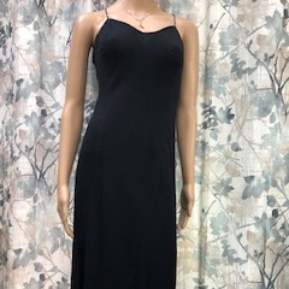 DKNY textured, lined slip dress